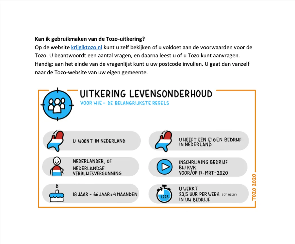 Min So ZA Tozo uitkering